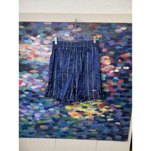 Vintage 90s Nike Men's Navy Blue Pinstripe Athletic Shorts Size S